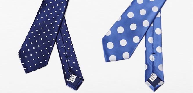 FAIRFAX｜ドレスクロージングの大定番、ブルーのサテンドットタイ