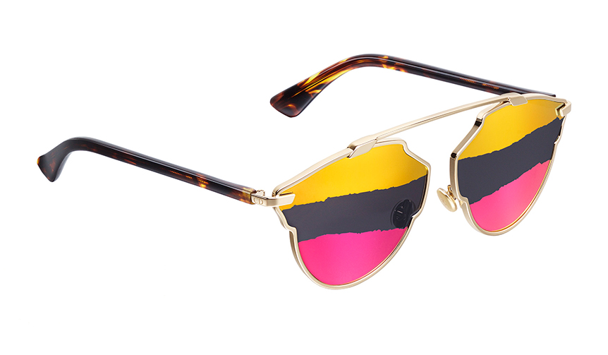 Dior-SoReal-Gold-and-fuschia-double-mirrored-lenses-with-ripped-effect_gold-metal-front-with-stender-havana-acetate-temples