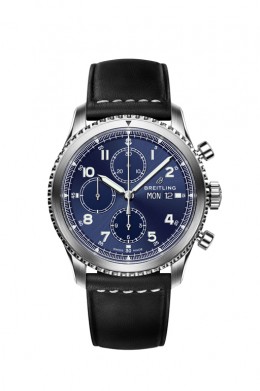 Navitimer-8-Chronograph-with-blue-dial-and-black-leather-strap