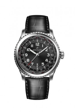 Navitimer-8-Unitime-with-black-dial-and-black-alligator-leather-strap