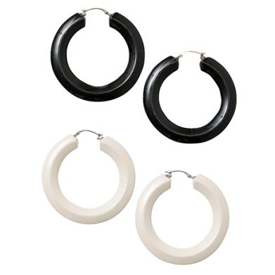 ビューティフル セラミックフープピアスイヤリング セラミックムーンピアスイヤリング